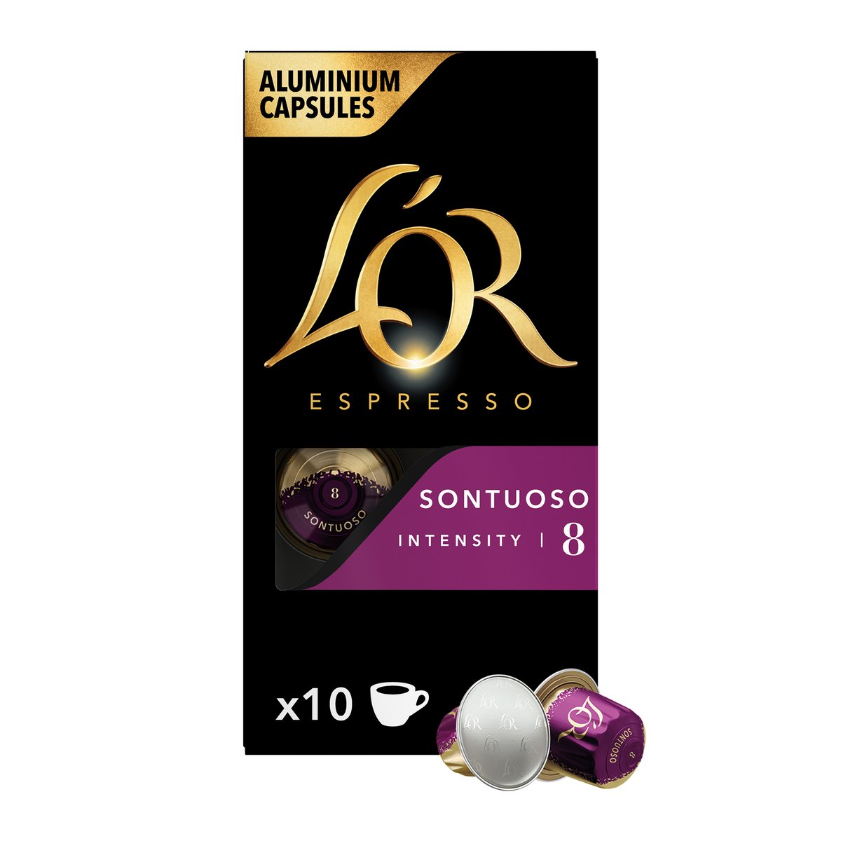 لور اسبريسو ساتيناتو كبسولات قهوة ألومنيوم بكثافة 8 عبوة توفيرية 10 حبات