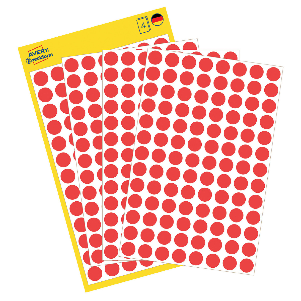 Avery 8mm Color Coding Dots, Red, 3010