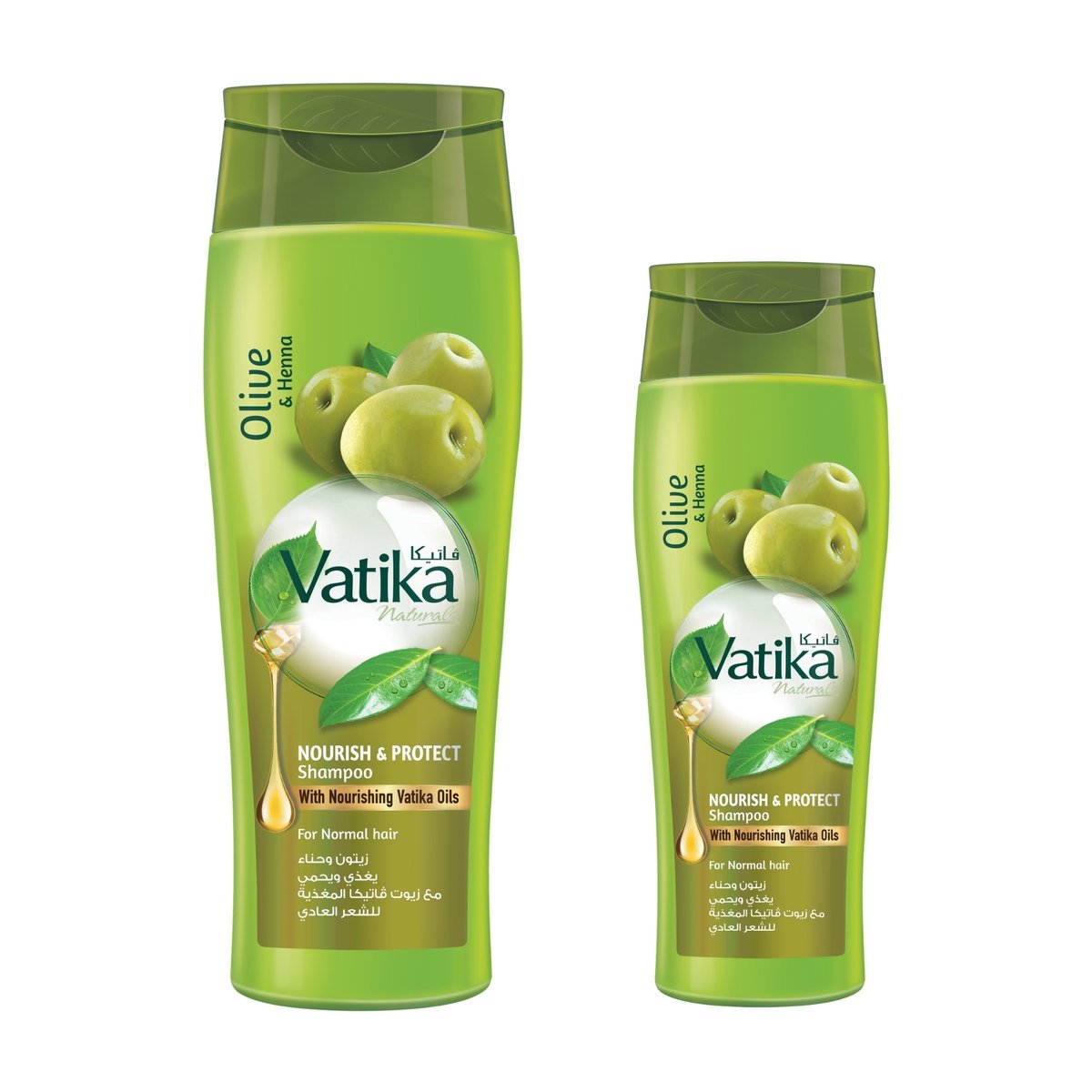 Vatika Naturals Nourish & Protect Shampoo Enriched with Olive & Henna Extracts For Normal Hair With Nourishing Vatika Oils 400 ml + 200 ml