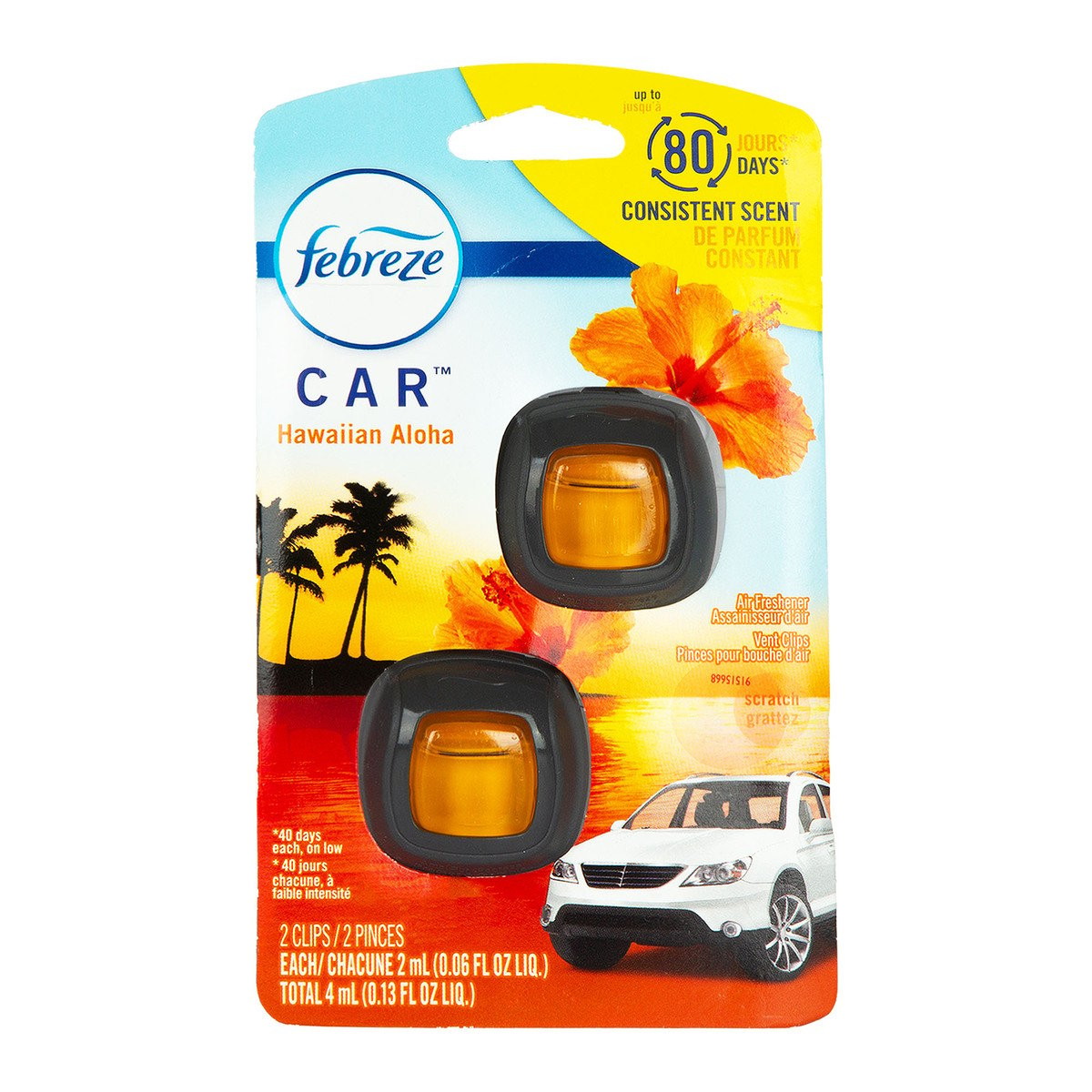 Febreze 0.06 oz. Hawaiian Aloha Scent Car Vent Clip Air Freshener