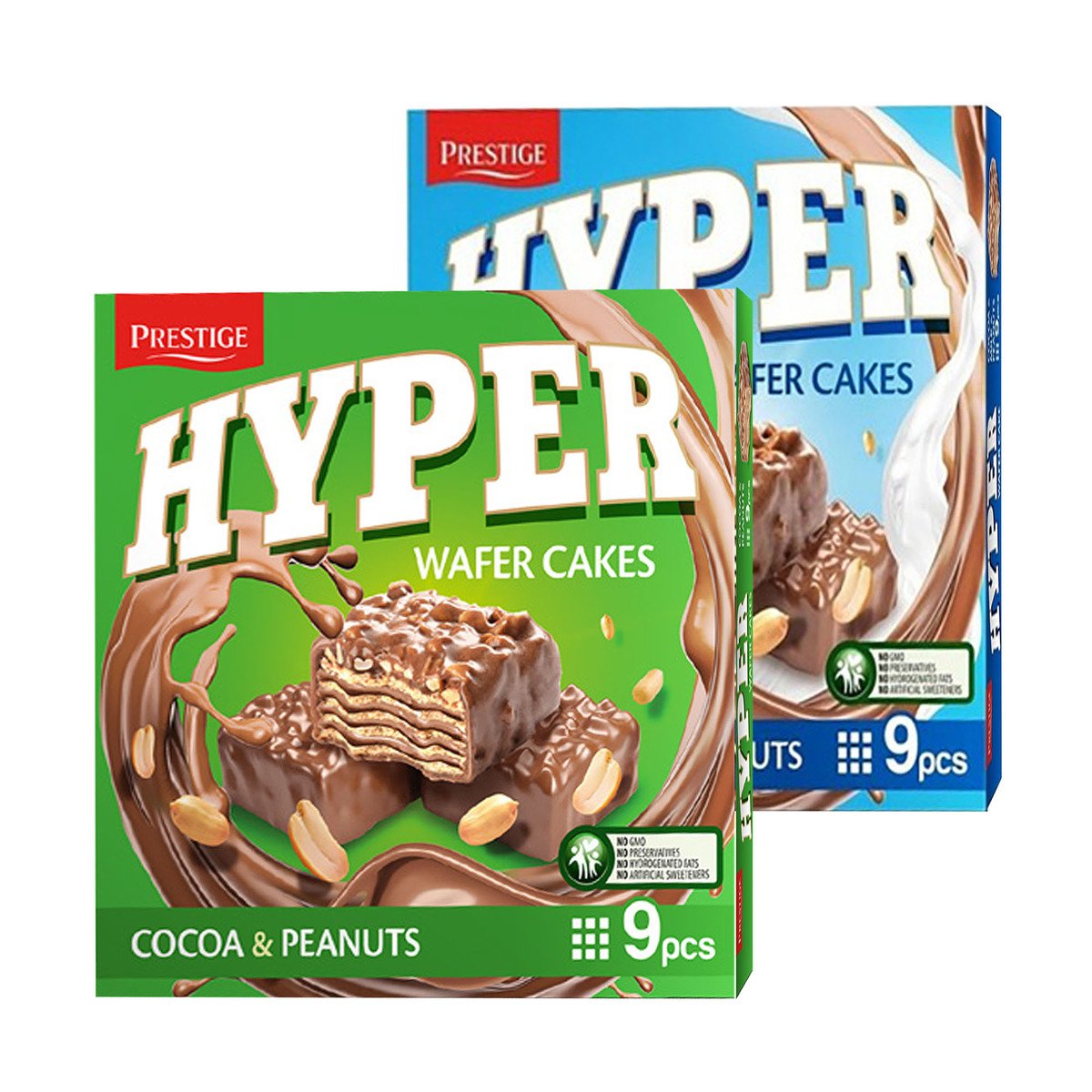 Prestige Hyper Cocoa & Peanuts Wafer Cakes 9 pcs