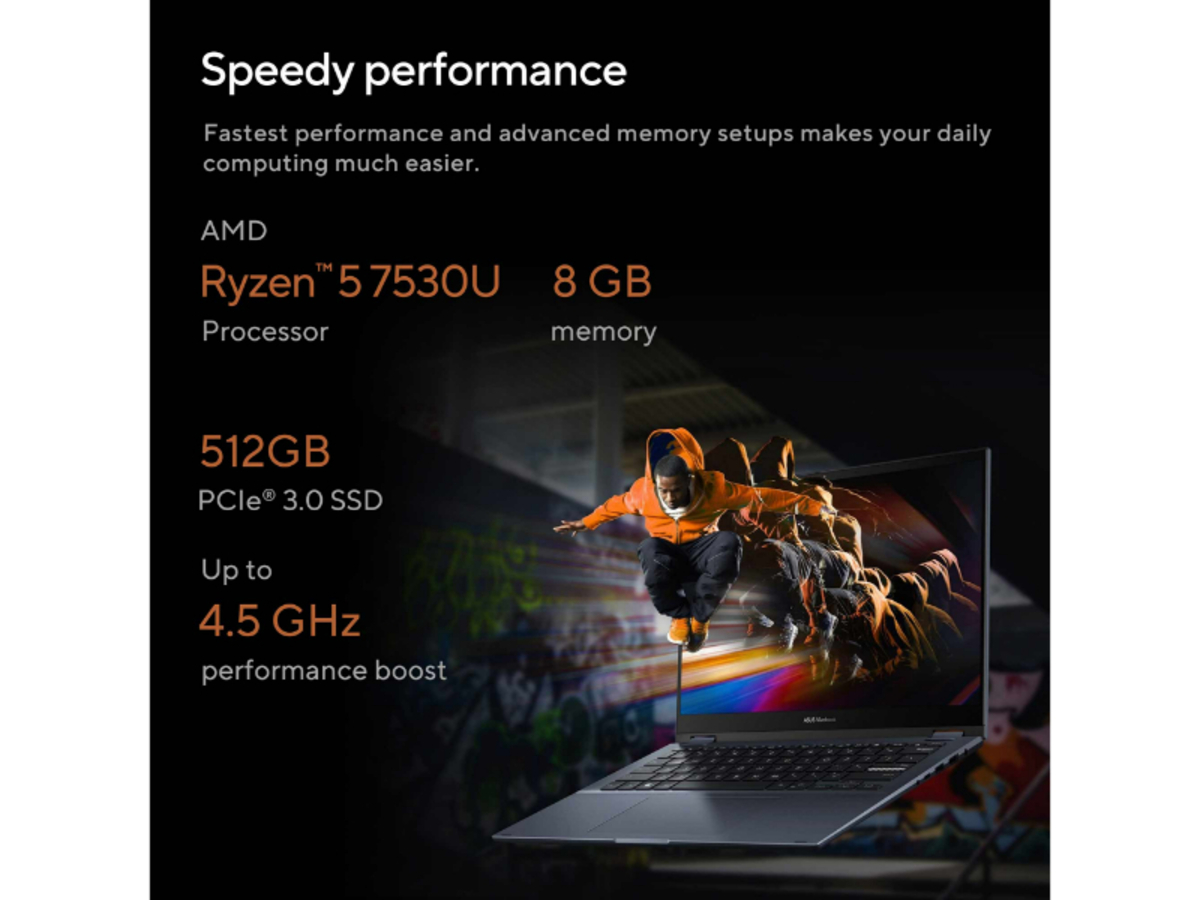 Asus 2in1 Vivobook S 14 Flip 14", AMD Ryzen 5 7530U, 8 GB RAM, 512 GB SSD, AMD Radeon Graphics, Windows 11, Quiet Blue, TN3402YA-LZ200W