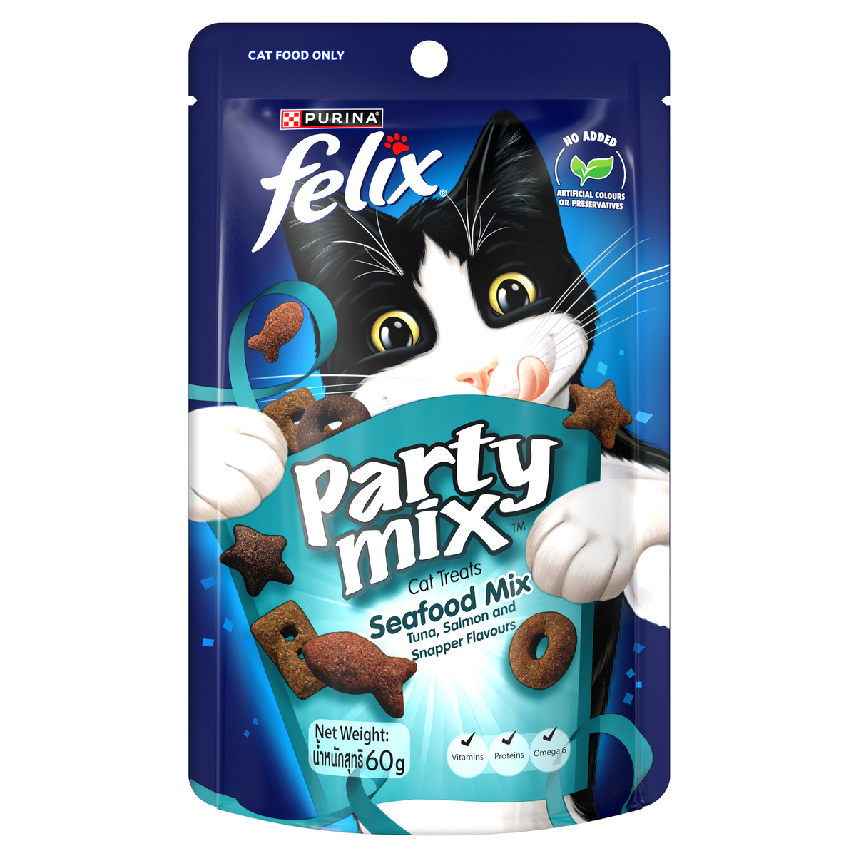 Purina Felix Party Mix Seafood Mix Dry Cat Treats 60 g