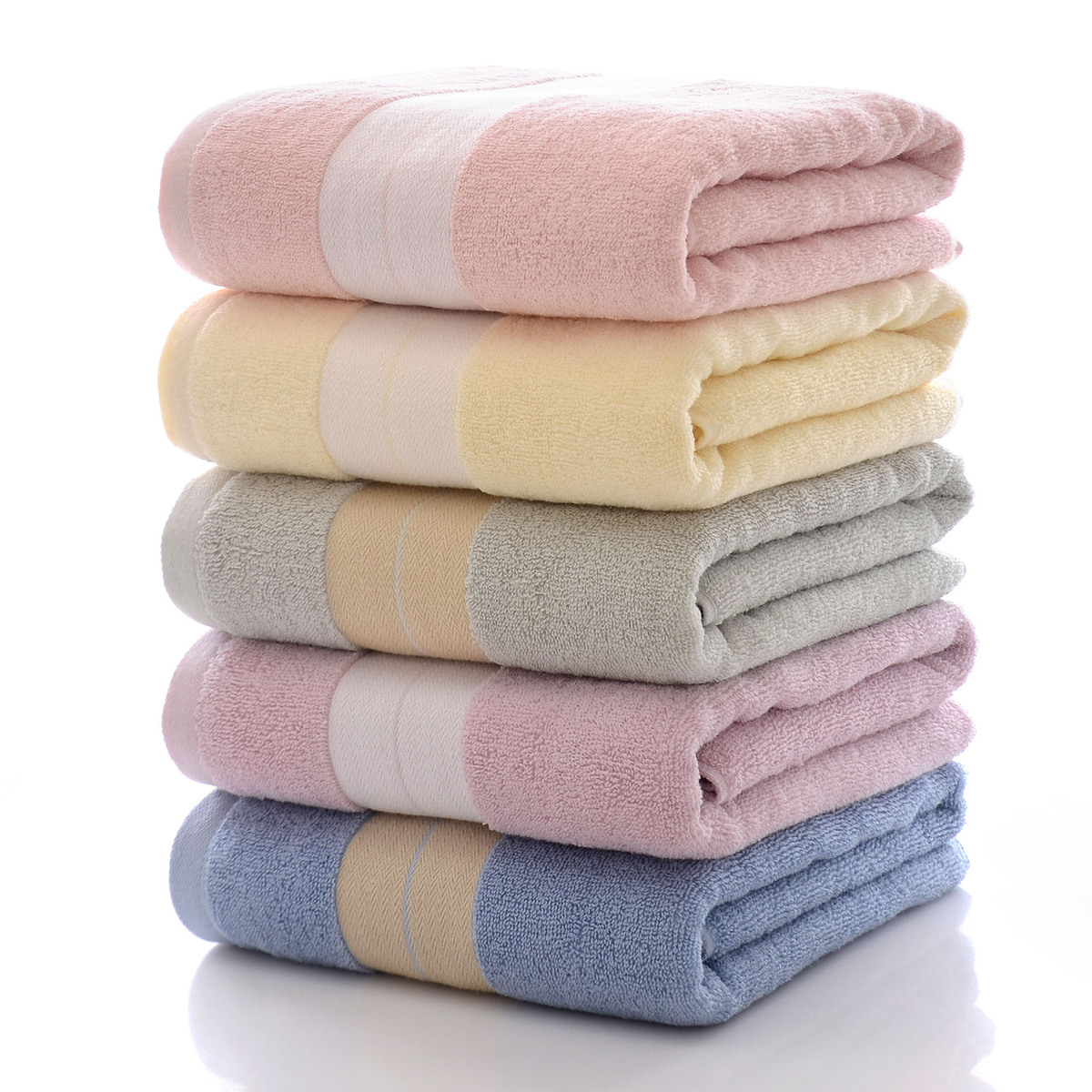 Maple Leaf Bath Towel Cotton 70x140cm Assorted per pc