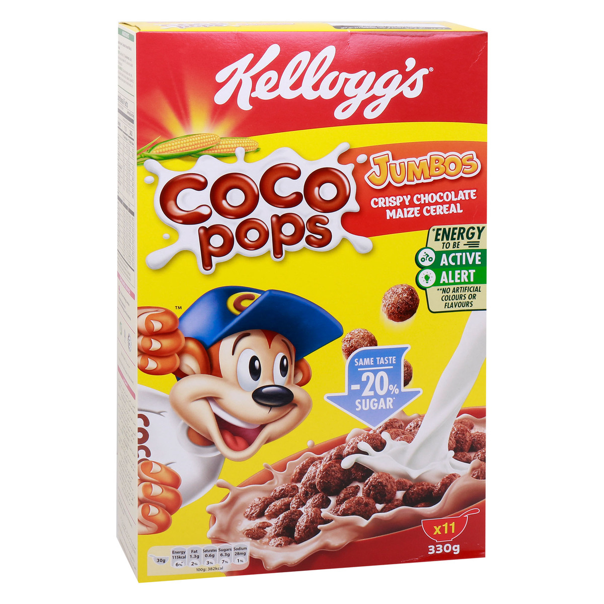 Kellogg's Coco Pops Jumbos Crispy Chocolate Maize Cereal, 330 g
