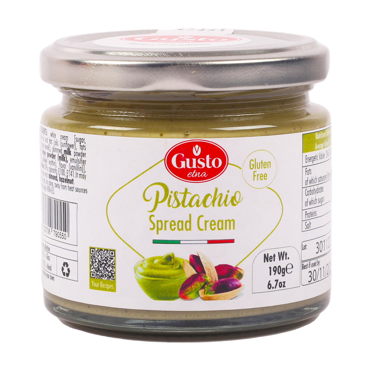Gusto Etna Pistachio Spread Cream 190 g