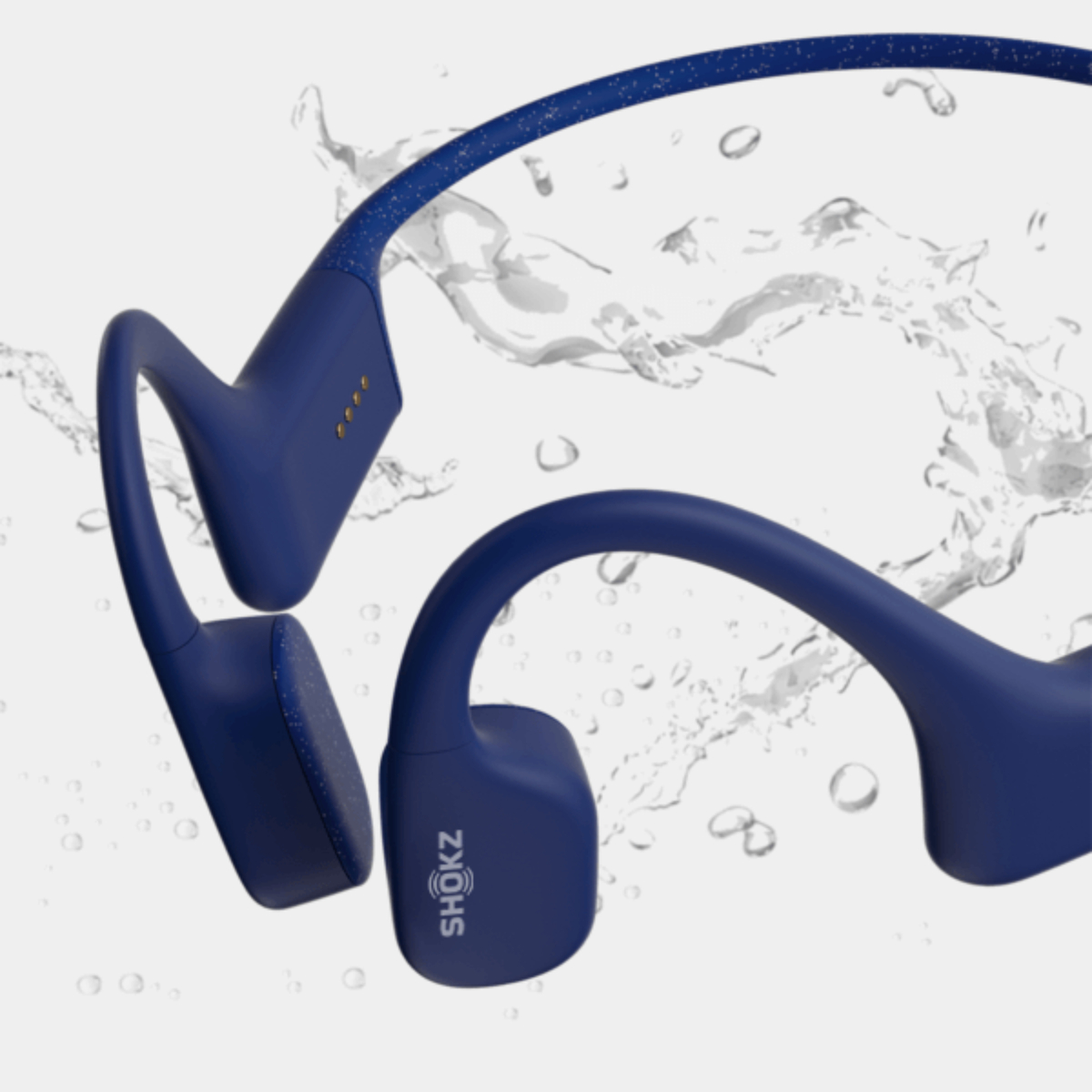 Shokz OpenSwim Bone Conduction Open-Ear Mp3 Swimming Headphones, Sapphire Blue, OPENSWIM BLU