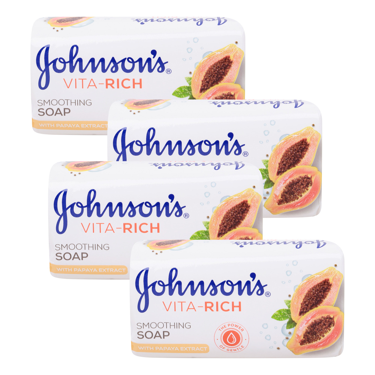 Johnson & Johnson Vita Rich Papaya Soap, 4 x 175 g