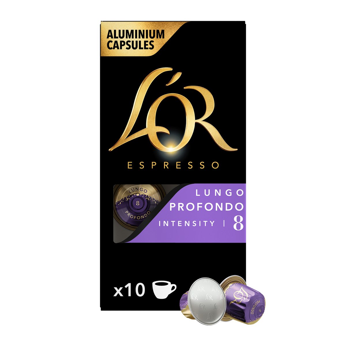 لور اسبريسو لونجو بروفوندو كبسولات قهوة ألومنيوم بكثافة 8 عبوة توفيرية 10 حبات