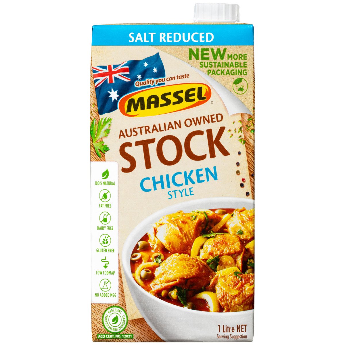 Massel Liquid Stock Chicken Style Reduced Salt 1 Litre
