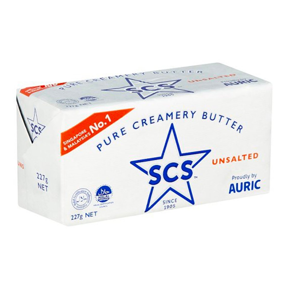 Scs Pure Creamery Butter Unsalted 227g