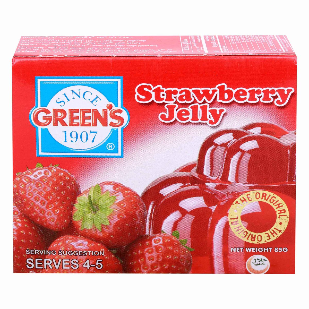 Greens Jelly Strawberry 12 x 85 g