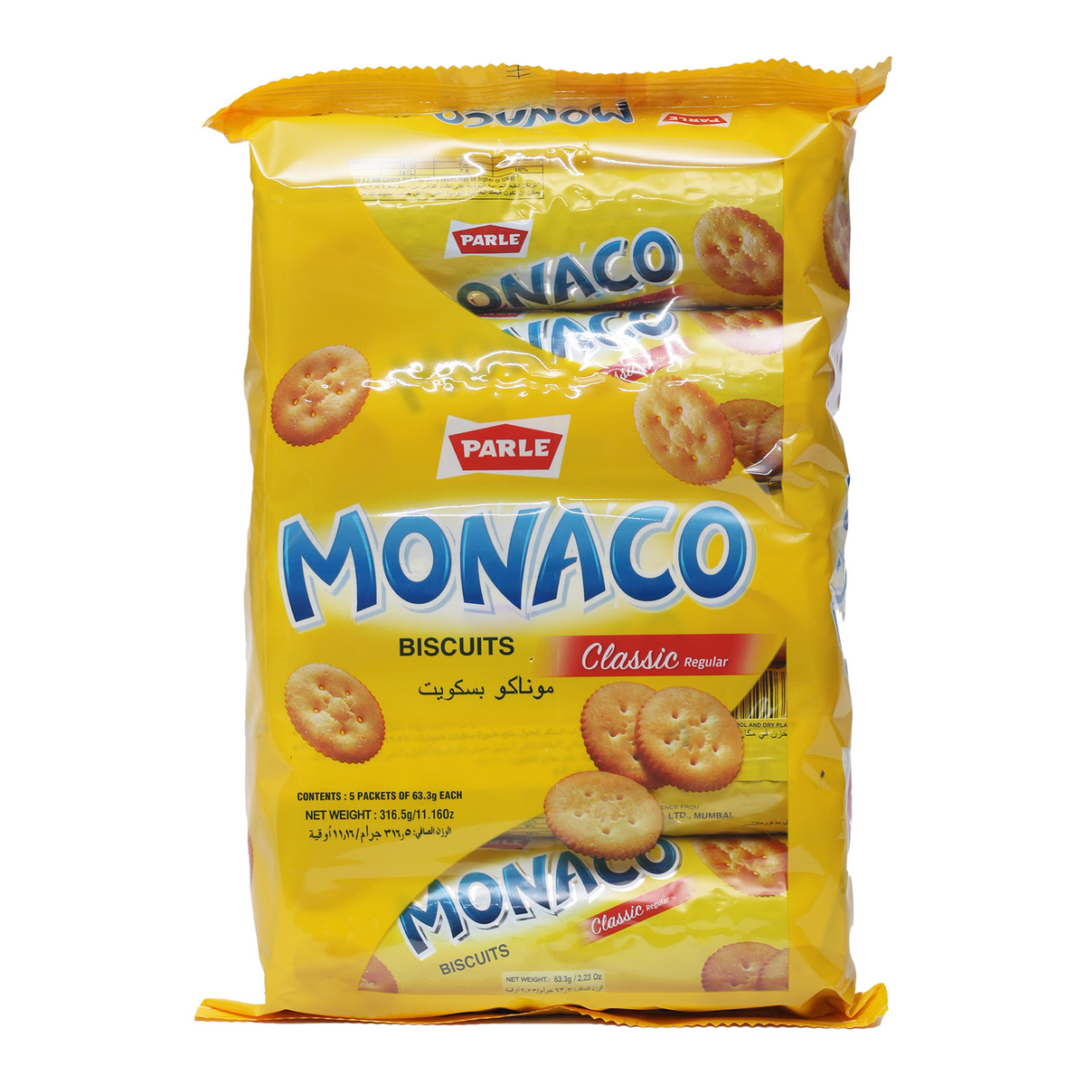 Parle Monaco Classic Biscuits 5 x 63.3 g