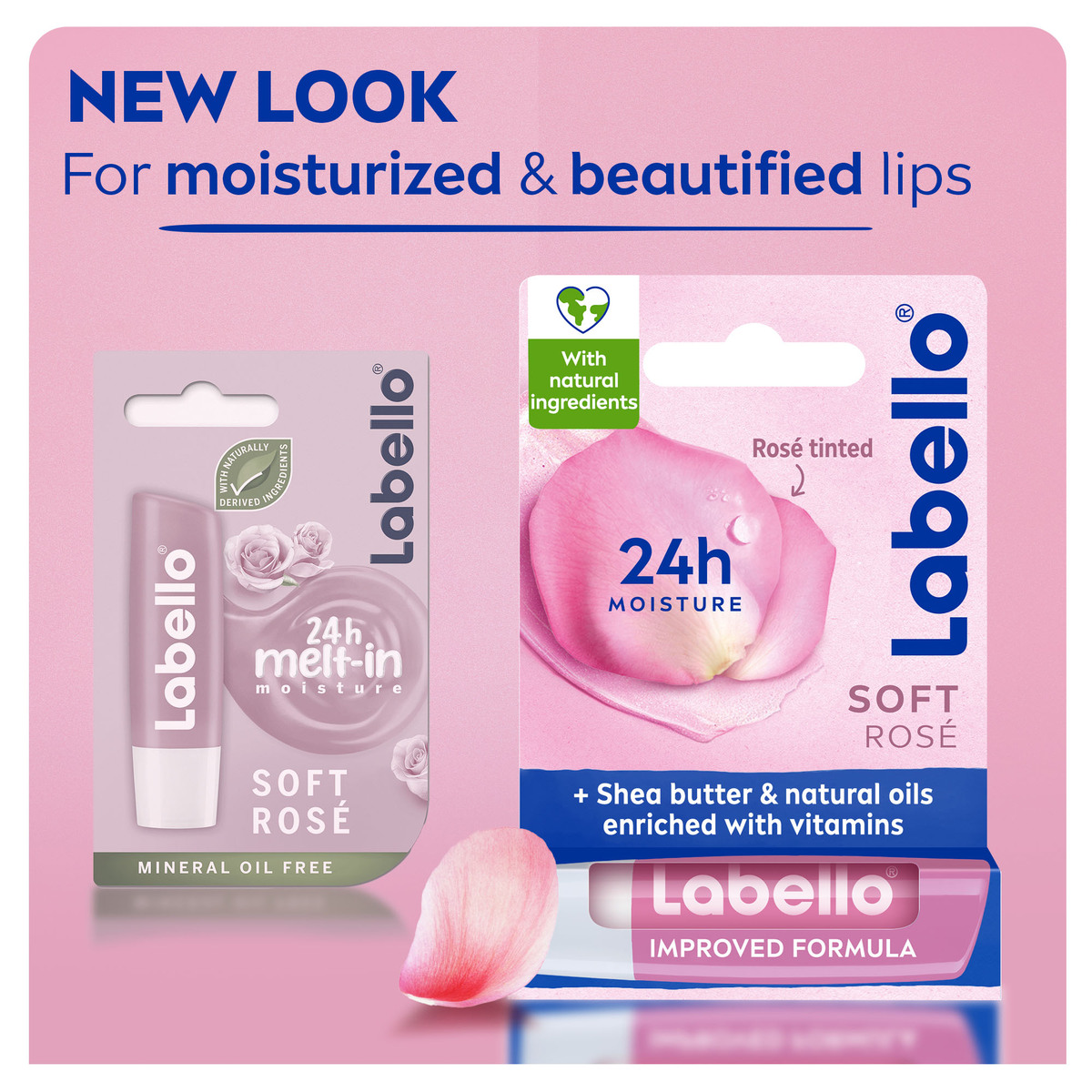 Labello Lip Balm Moisturising Lip Care Soft Rose 4.8 g