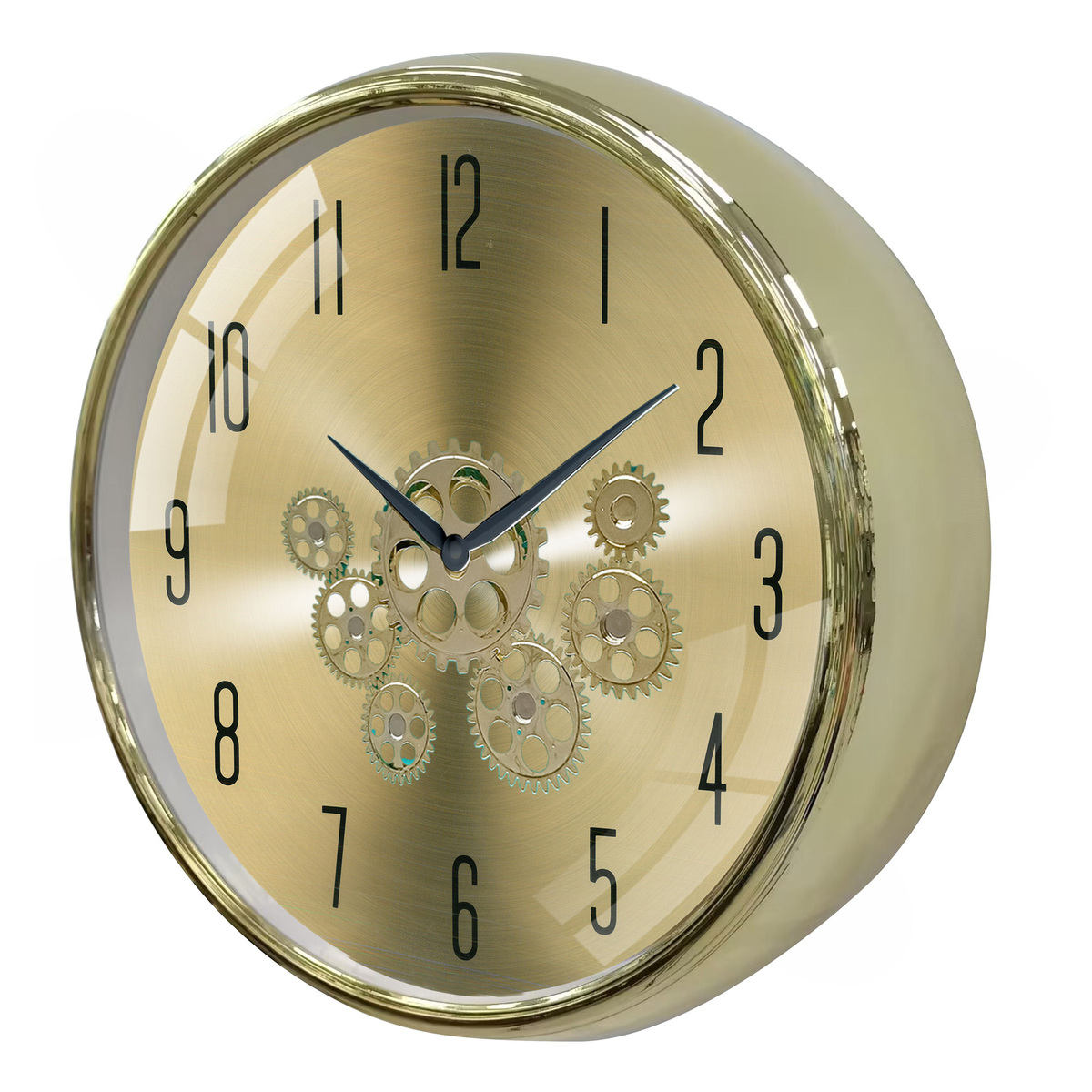 Maple Leaf Movable Gears Wall Clock 35cm Gold