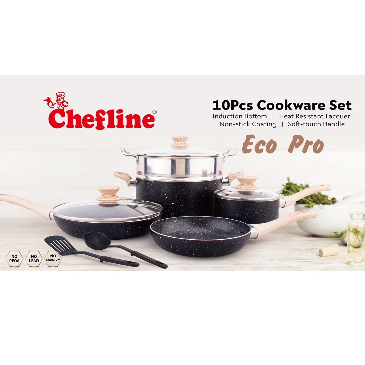Chefline Non Stick Marble Cookware Set 10Pcs 13AK10 Induction