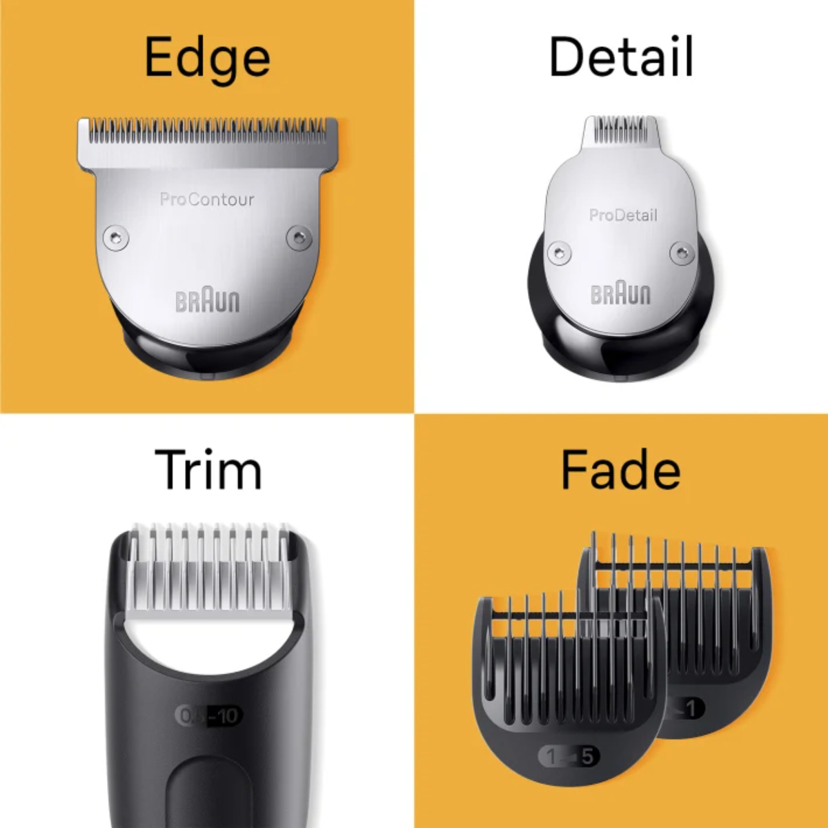 Braun Professional Beard Trimmer with ProBlade and 10 barbering tools, Grey, BT9420