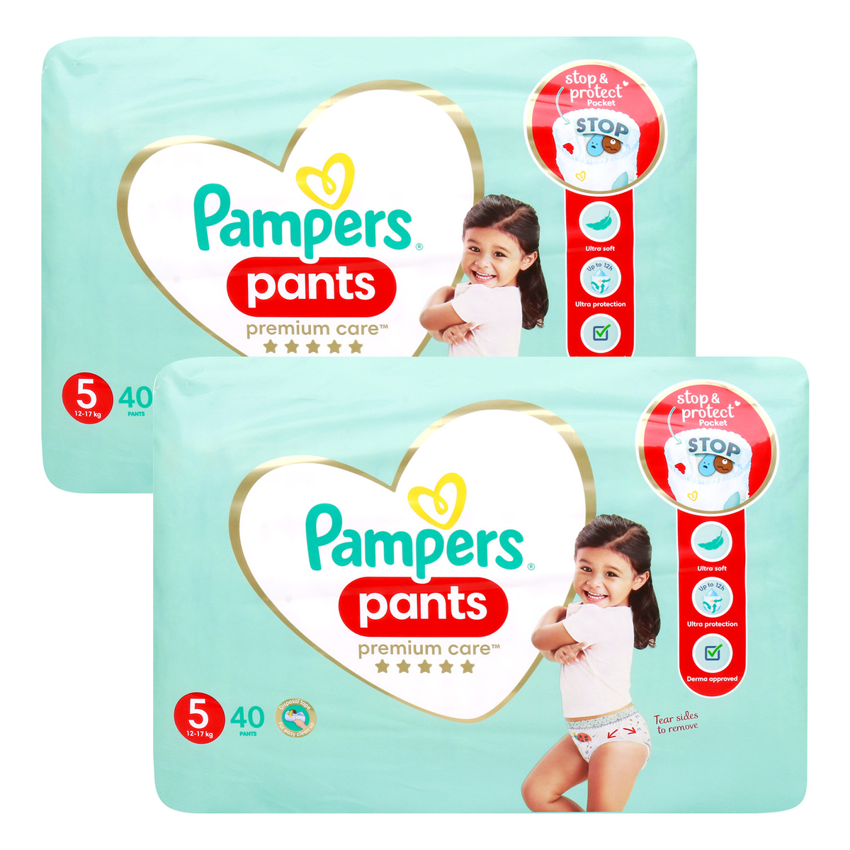 Buy Pampers Diaper Pants Size 5 12-17 kg Value Pack 2 x 40 pcs Online at Best Price | Baby Trainer Pants | Lulu Kuwait in Kuwait