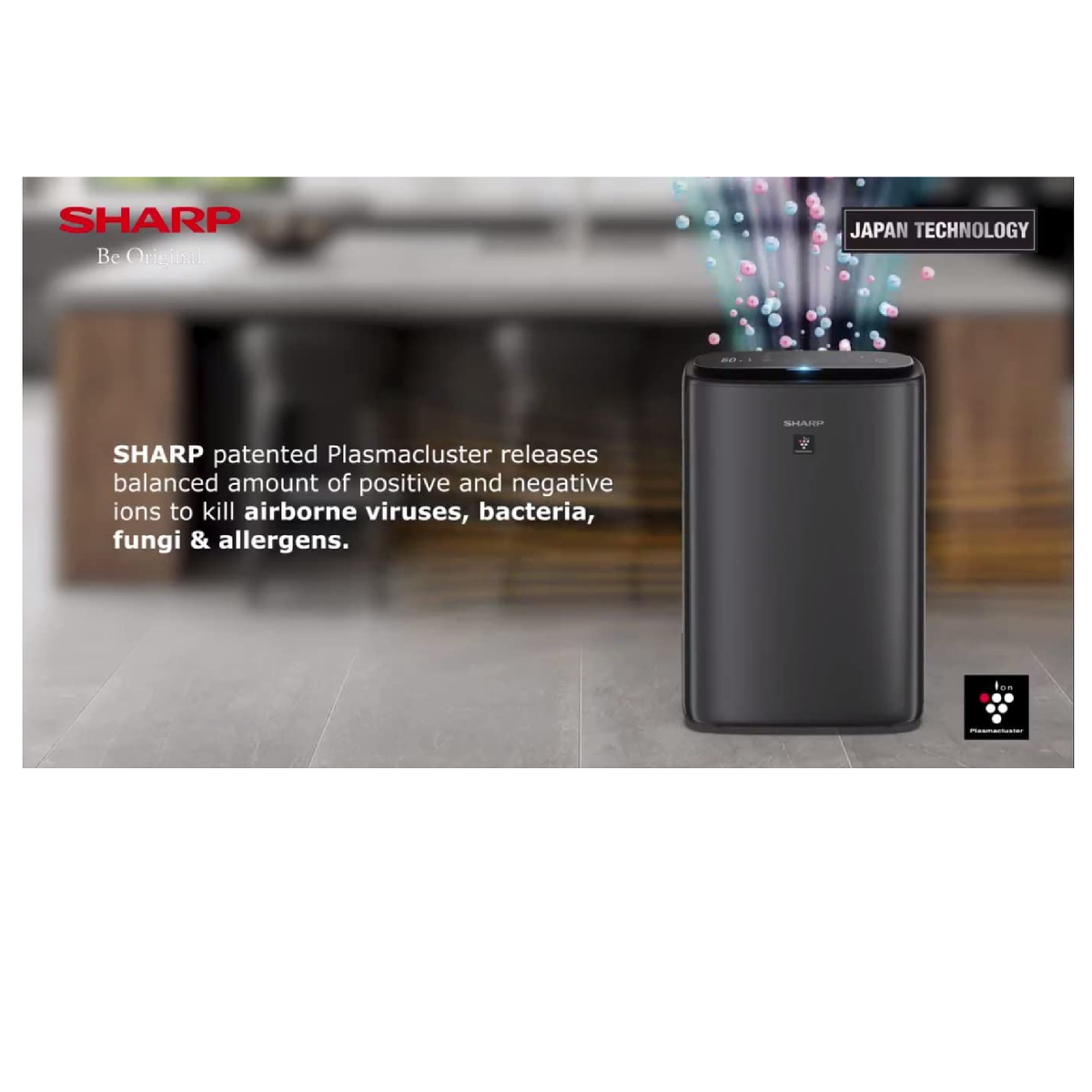 Sharp KI-N Series 3in1 Air Purifier with Humidifier, 38m² Area Capacity, Black, KI-N50SA-H
