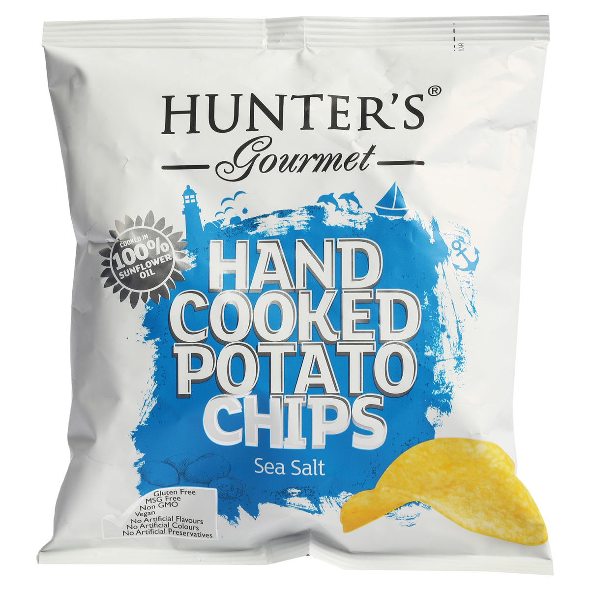 Hunter's Gourmet Hand Cooked Potato Chips Sea Salt 40 g