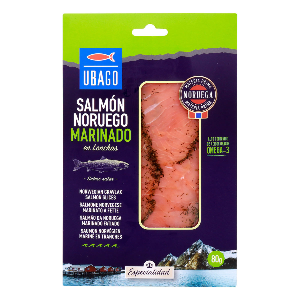 Ubago Norwegian Gravlax Salmon Slices 80 g