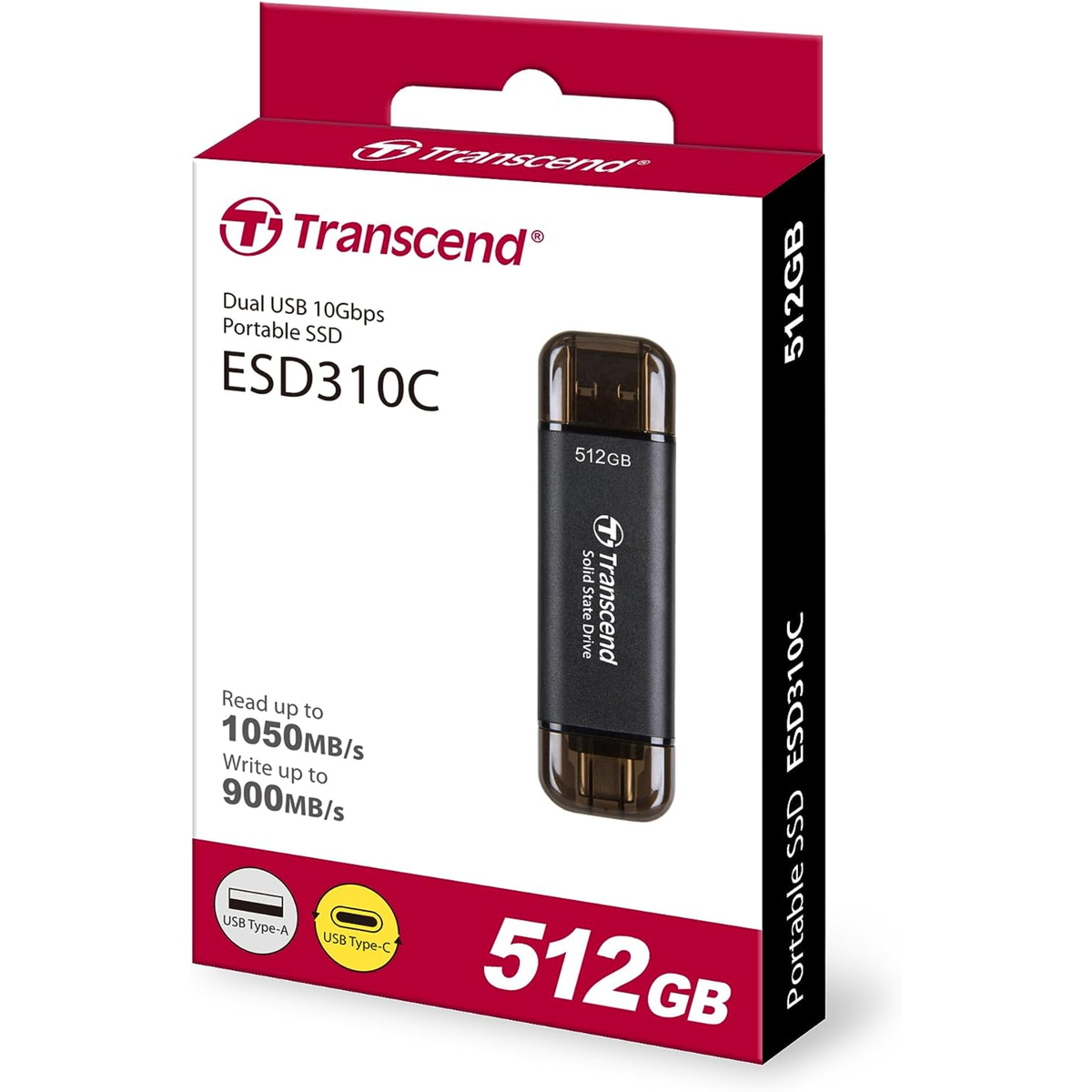 Transcend External SSD, 512 GB, Black, GESD310C
