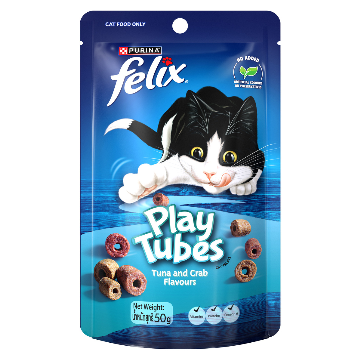 Purina Felix Play Tubes Tuna And Crab Cat Flavour Treats 50 g