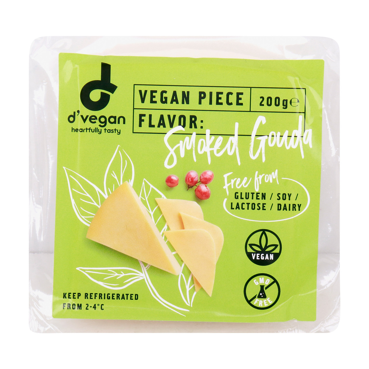 D'Vegan Smoked Gouda Cheese, 200 g