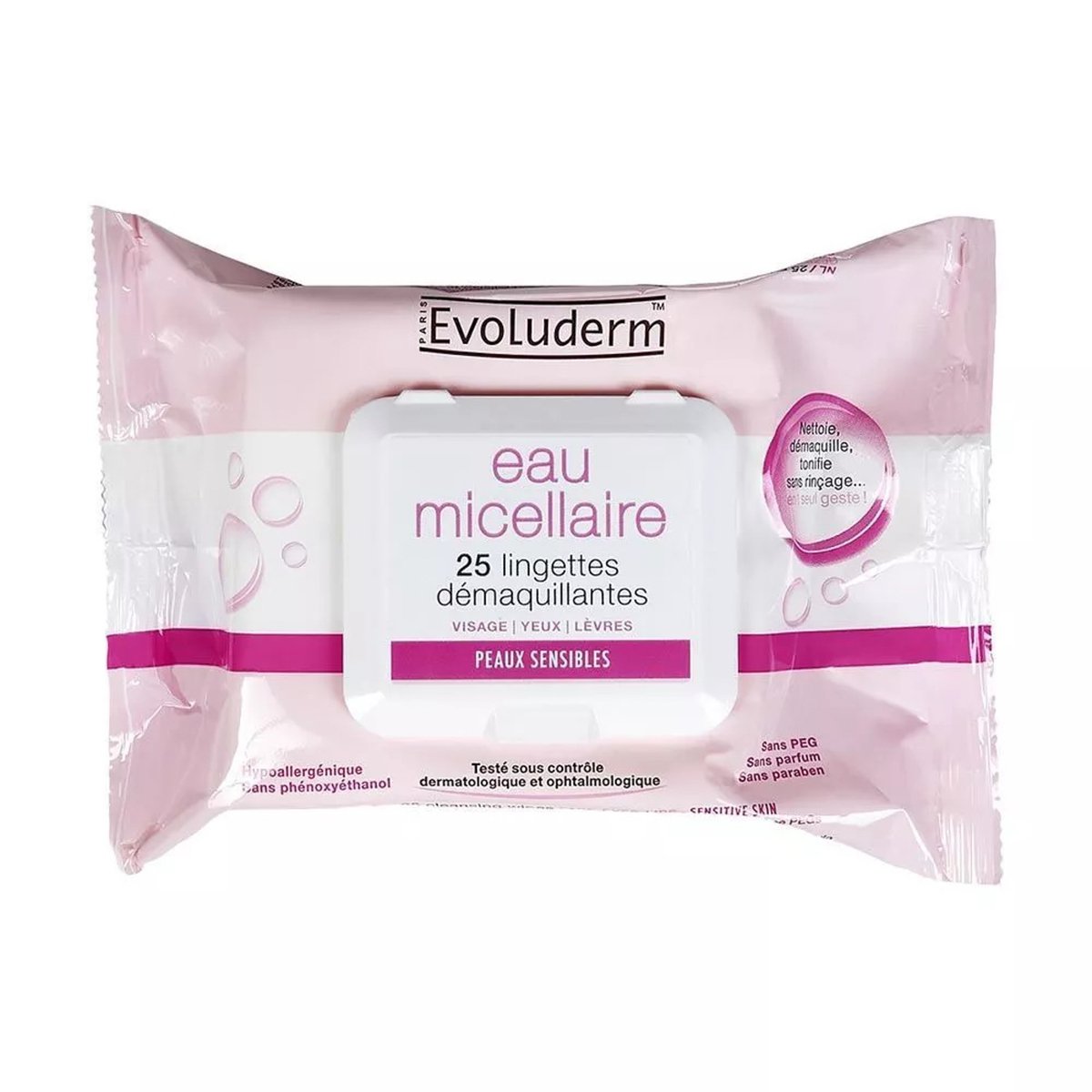 Evoluderm Micellar Water Cleansing Wipes 25 pcs