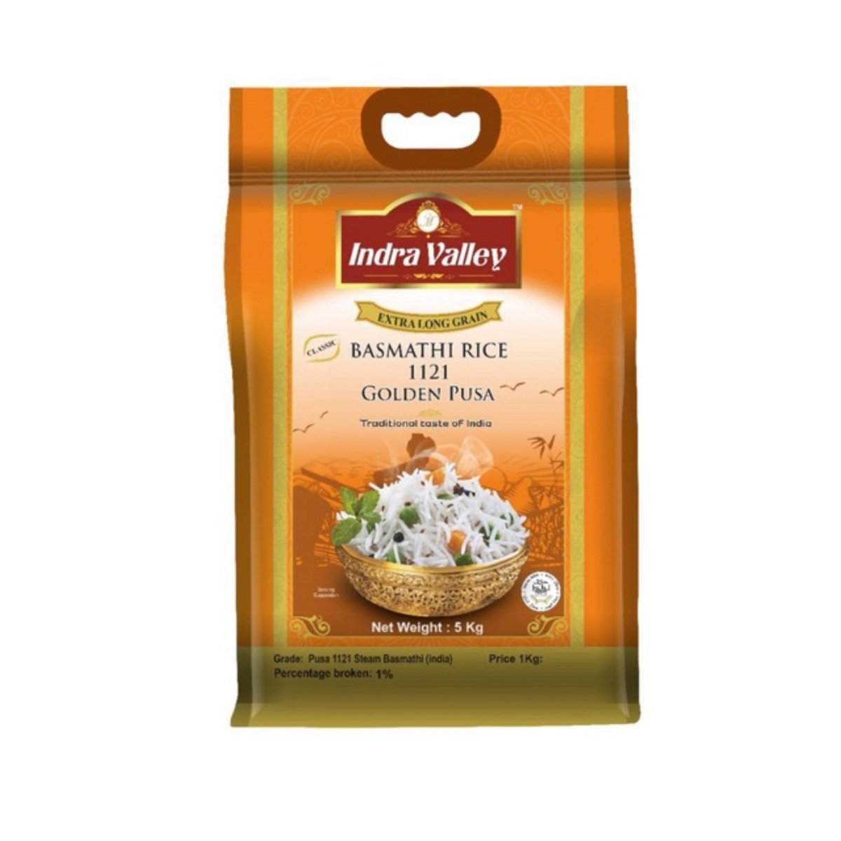 Indra Valley Golden Pusa Basmathi Rice 5Kg