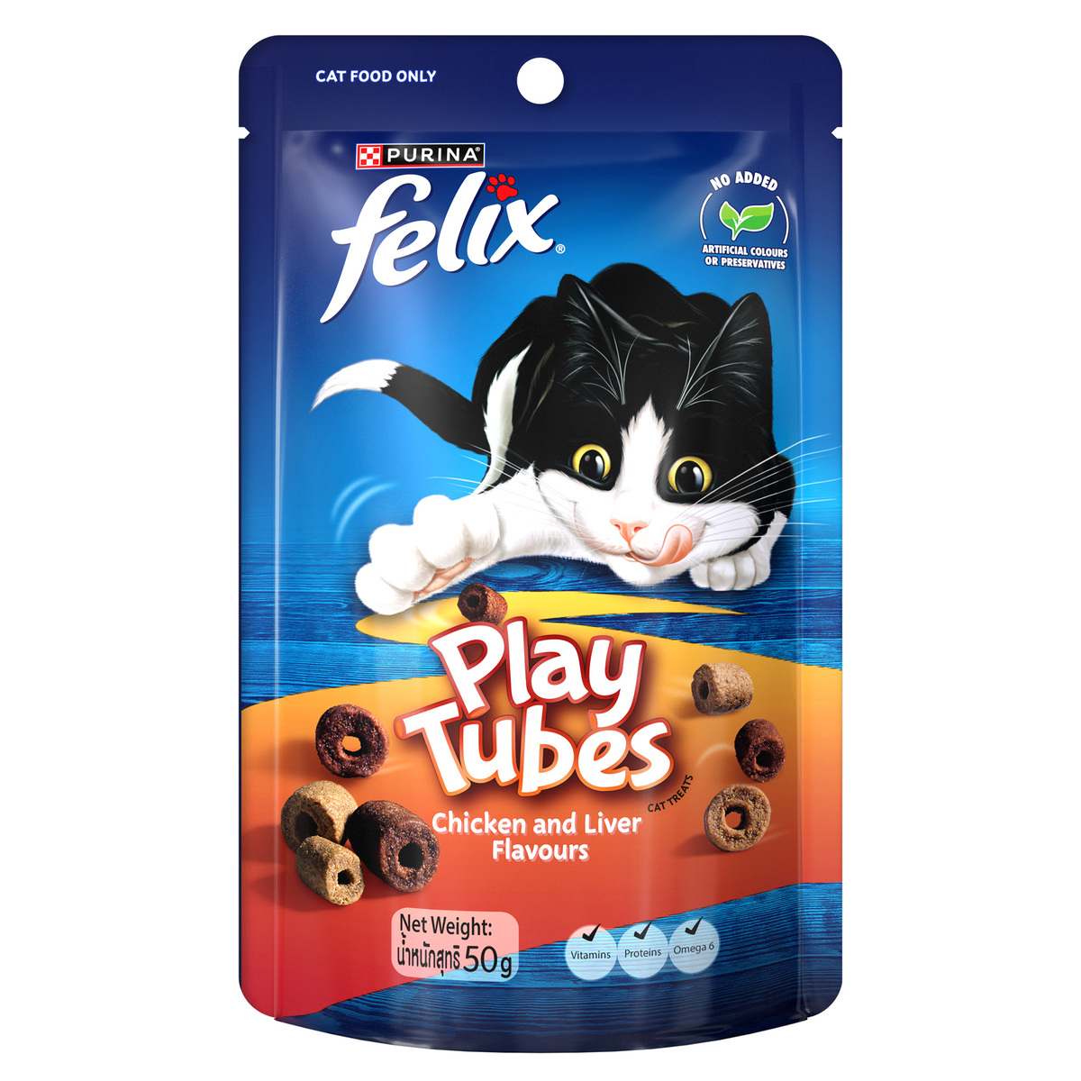Purina Felix Play Tubes Chicken And Liver Flavour Cat Treats 50 g