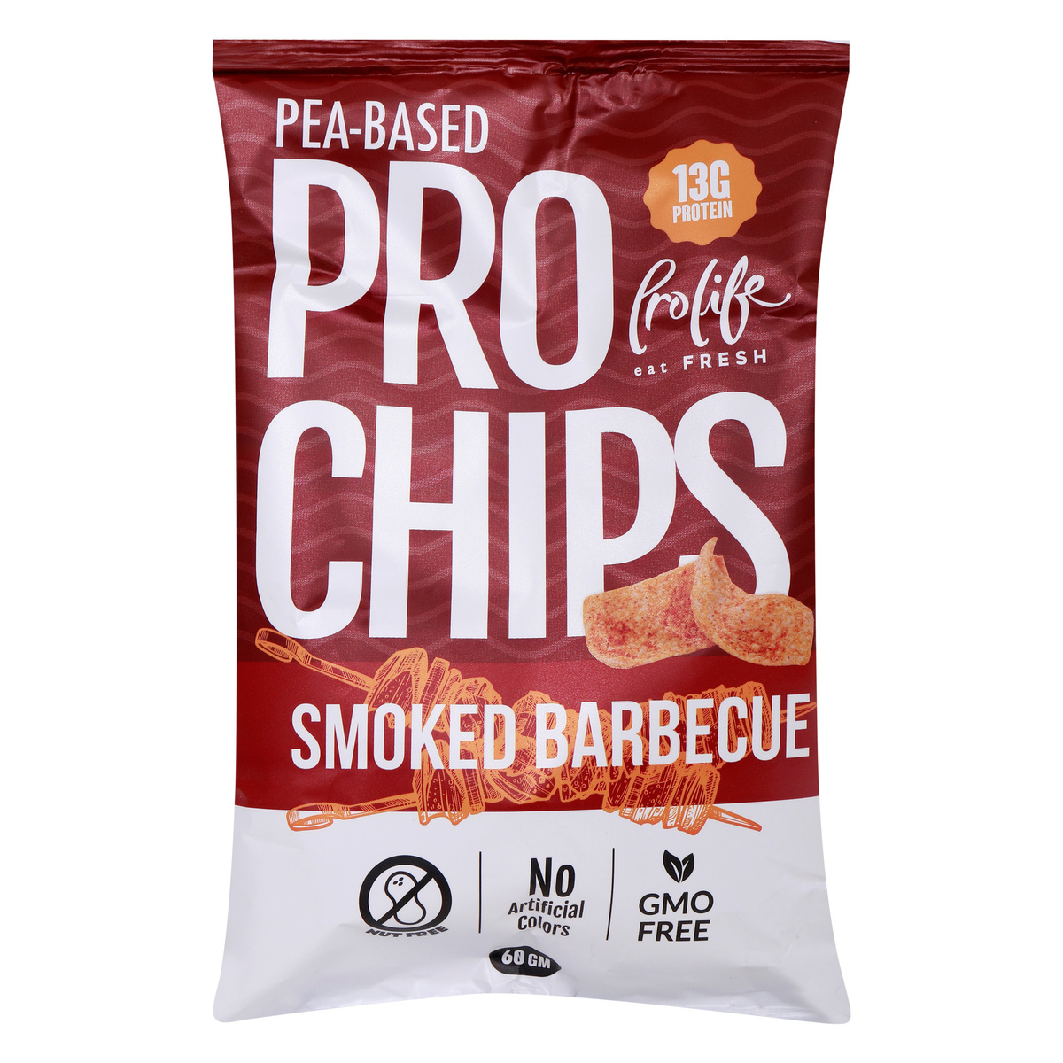 Prolife Pro Chips Smoked Barbecue, 60 g