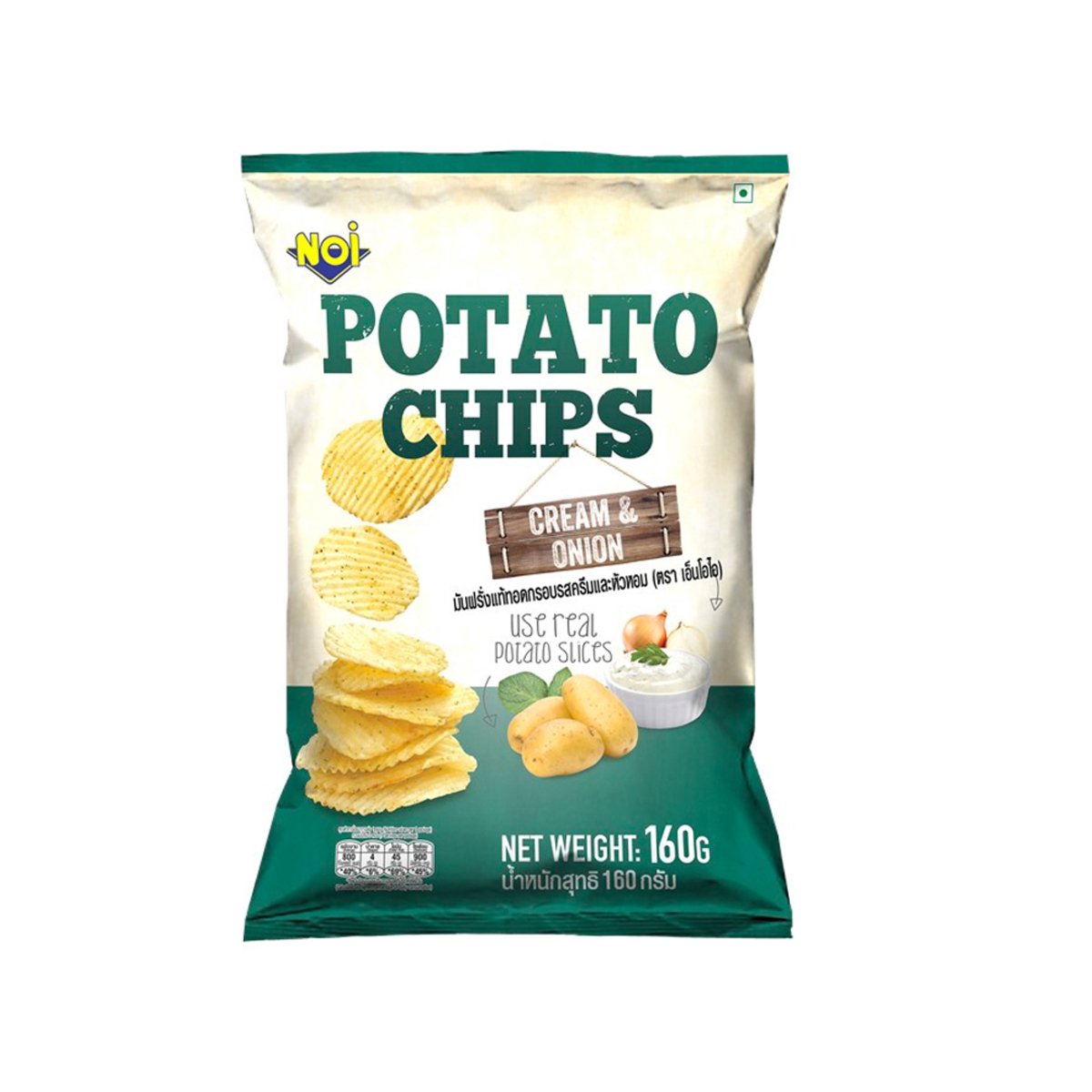 Tong Garden Noi Potato Chips Cream&Onion 160g