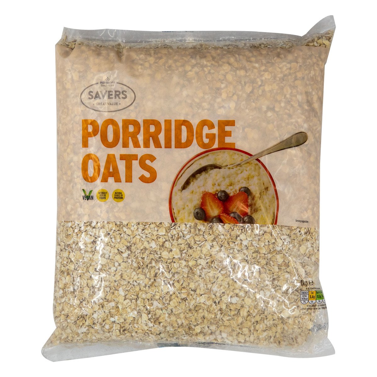 اشتري قم بشراء Morrisons Porridge Oats 1 kg Online at Best Price من الموقع - من لولو هايبر ماركت Oats في السعودية