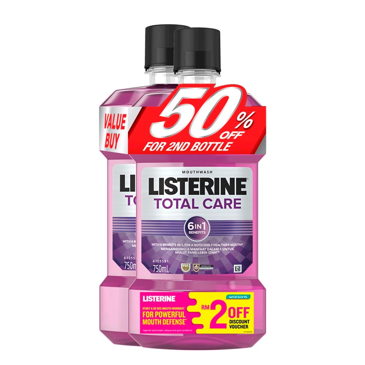 Listerine Mouthwash Total Care 2 X 750ml