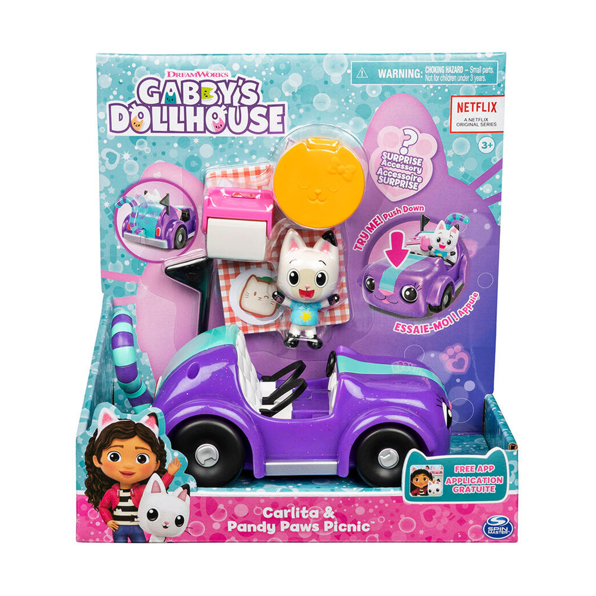 Gabby's Dollhouse Carlita & Pandy Paws Picnic Vehicle, 6062145