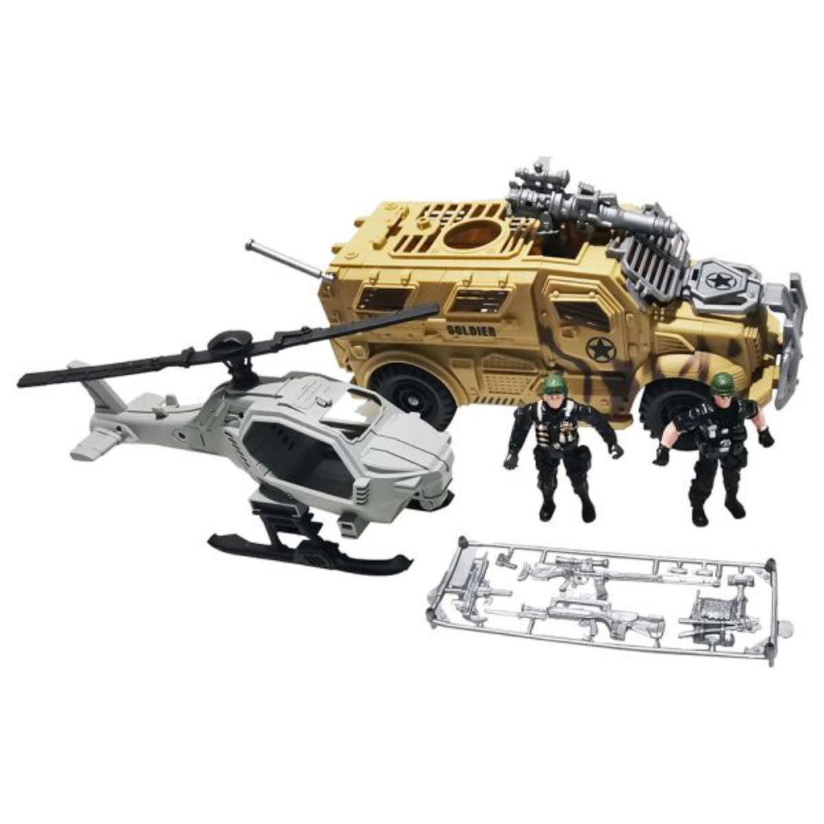 TTC Special Combat Military Helicopter with Tank Playset, Multicolour