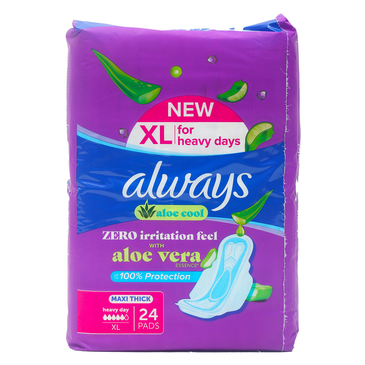 Always Aloe Cool Maxi Thick Sanitary Pads XL 24 pcs