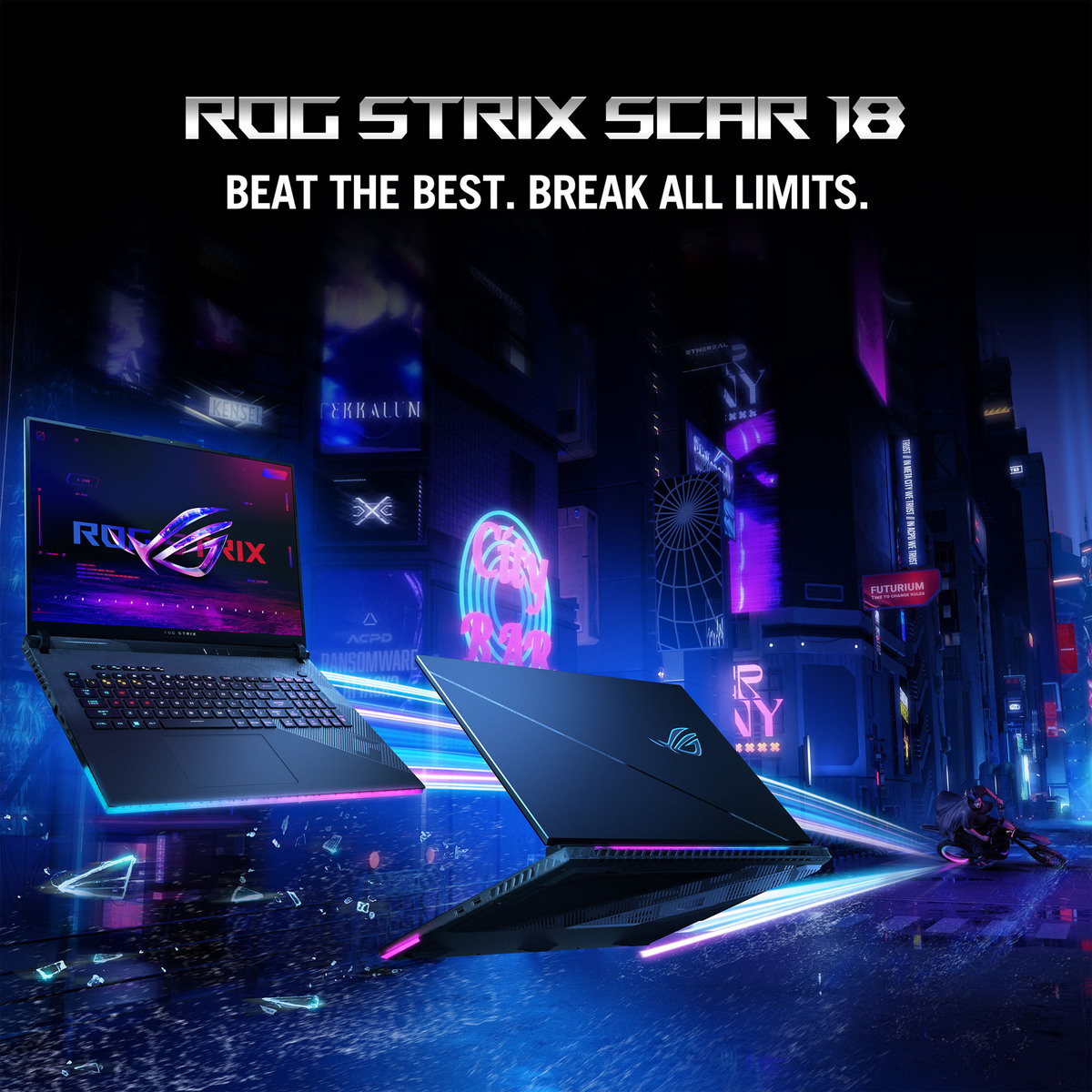 PRE-ORDER Asus ROG Strix SCAR 18 Gaming Laptop, 18" Mini LED 240 Hz QHD+ Display, Intel Core i9-14900HX Processor, 64 GB RAM, 2 TB + 2 TB SSD, 16 GB NVIDIA GeForce RTX 4090 GPU, Windows 11 Home, Black