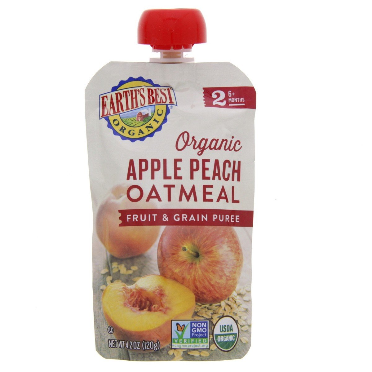 Earths Best Organic Apple Peach Fruit and Grain Puree 120 g