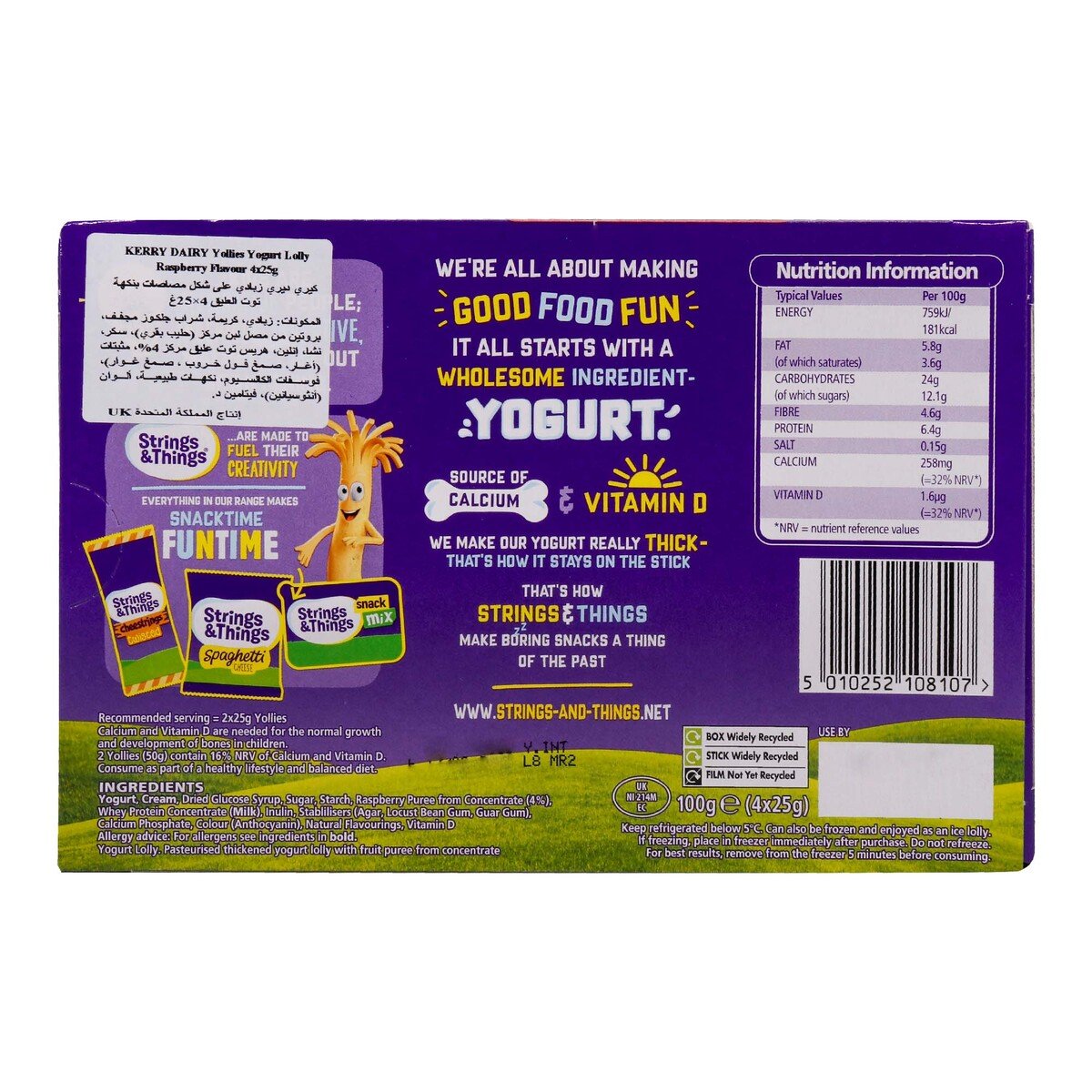 Kerry Diary Yollies Yogurt Lolly Raspberry Flavour 4 x 25 g