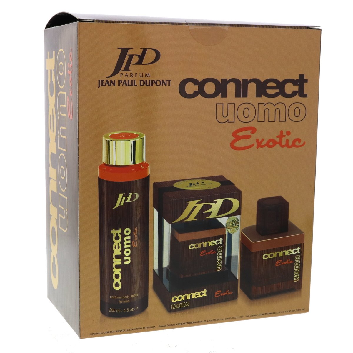 JPD Connect Uomo Exotic 100 ml + Perfume Body Spray For Men 200 ml