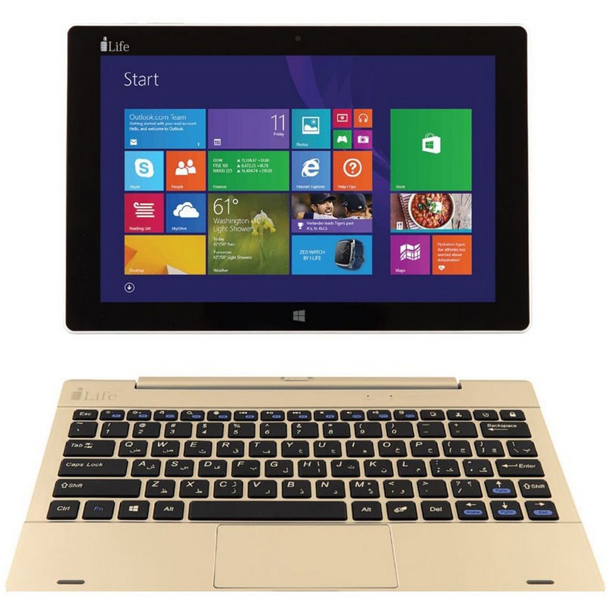 I-Life 2in1 ZED Book 10.1inch QC Gold