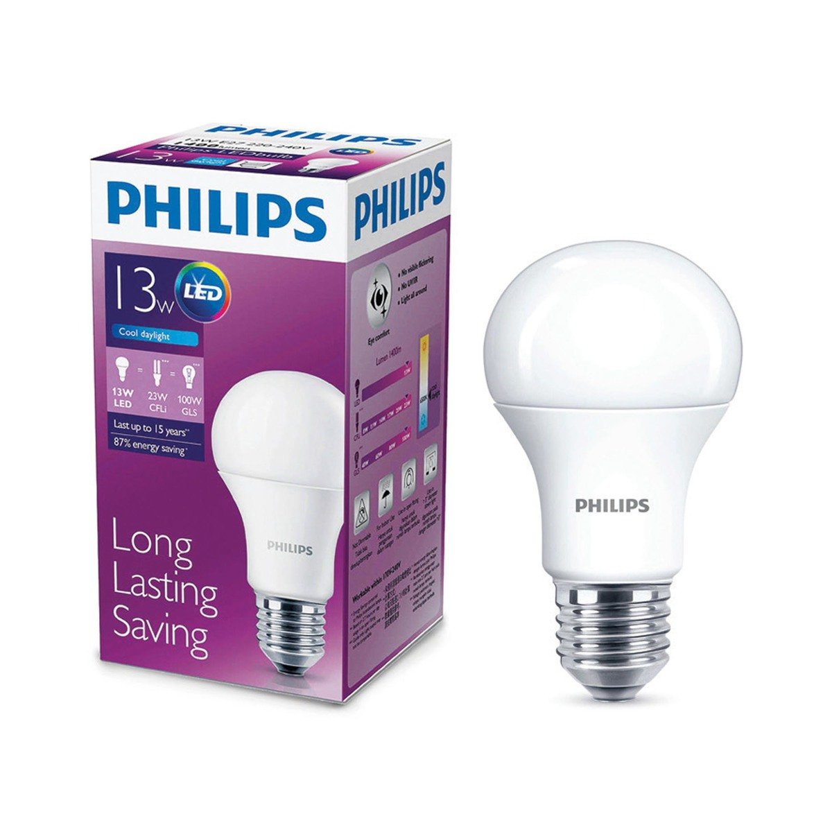 veiligheid Bemiddelen Stad bloem Philips LED Bulb 13W E27 CDL 2pcs Online at Best Price | LED Bulb | Lulu UAE