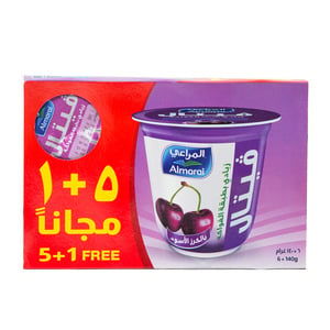 Almarai Black Cherry Fruit Yogurt 140 g 5+1