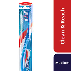 Aquafresh Clean & Reach Toothbrush Medium Assorted Color 1pc