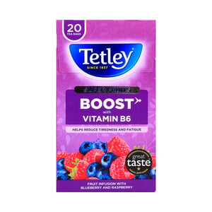 Buy Tetley Super Fruits Boost Blueberry & Raspberry 20 pcs Online at Best Price | Speciality Tea | Lulu Kuwait in Kuwait