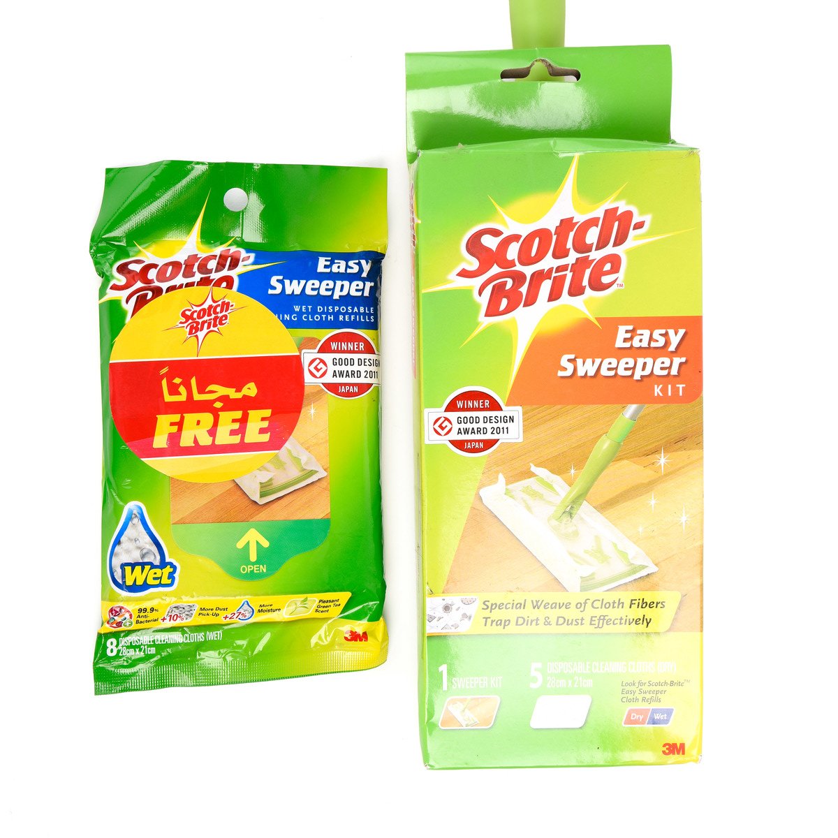Scotch Brite Easy Sweeper + Wet Disposable Cleaning Cloth Refills