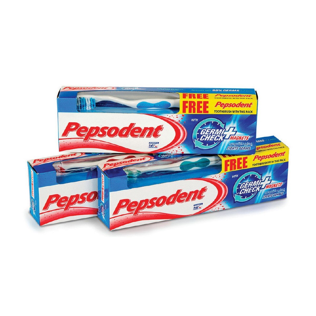 Pepsodent Toothpaste Germi Check 3 x 150g + Toothbrush