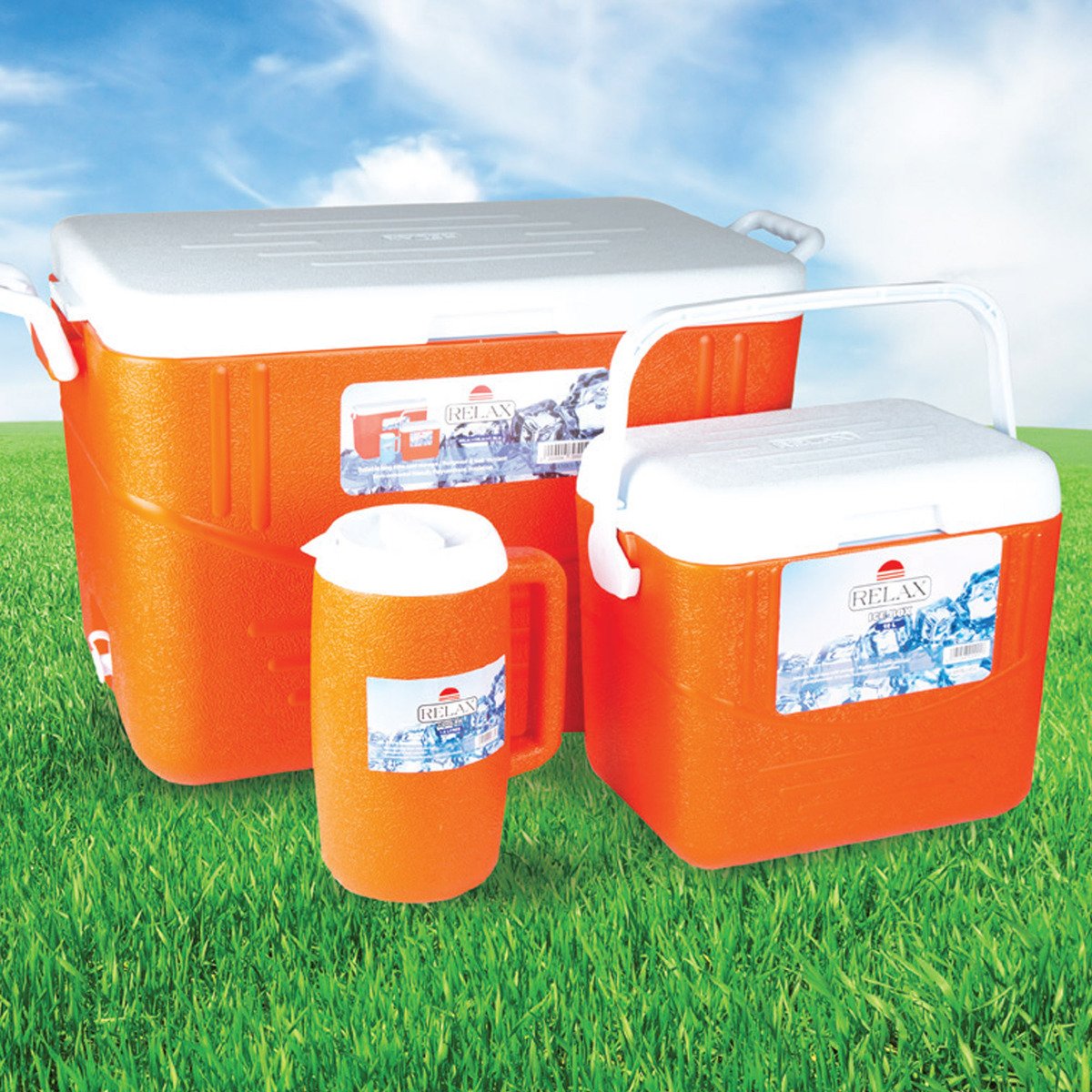 Buy Relax Cooler Box Set 46Ltr + 10Ltr + Jug1.5Ltr RLX1001-14 Online at Best Price | Cool Boxes & Accesso | Lulu Kuwait in UAE